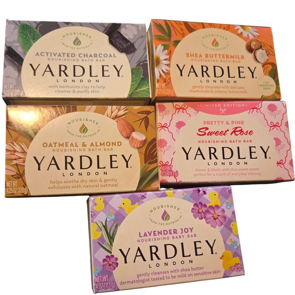 Yardley London Nourishing Bath Bar Soap‎ Collection 5 Scents Bundle
